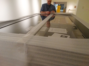Even the exhibition display cases had to be shipped and unpacked with care!